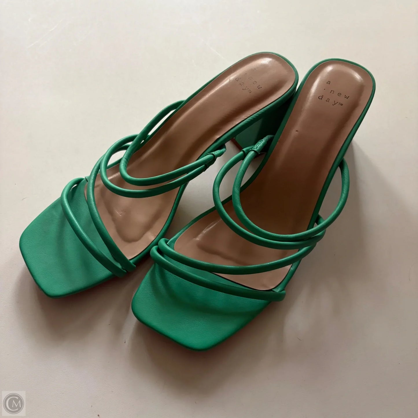 Sandals Heels Block By A New Day In Green, Size: 10