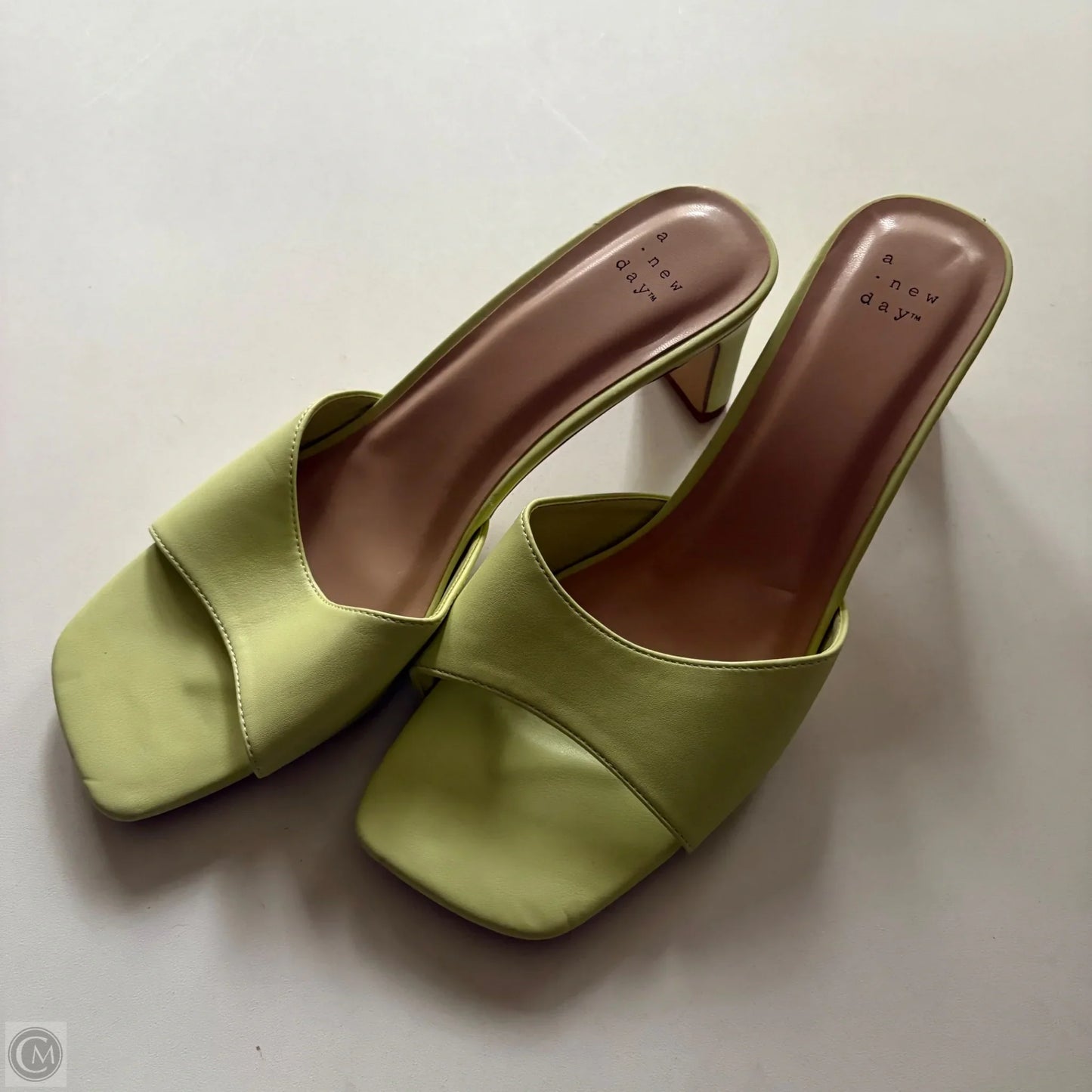 Sandals Heels Block By A New Day In Green, Size: 9.5