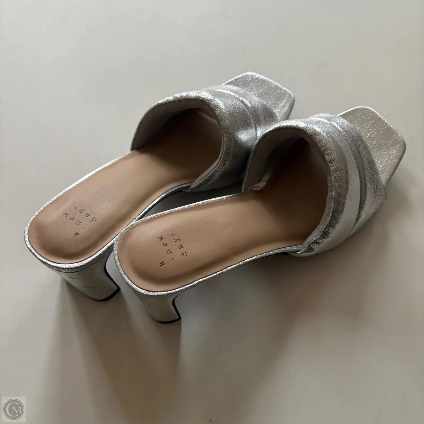 Sandals Heels Block By A New Day In Silver, Size: 10