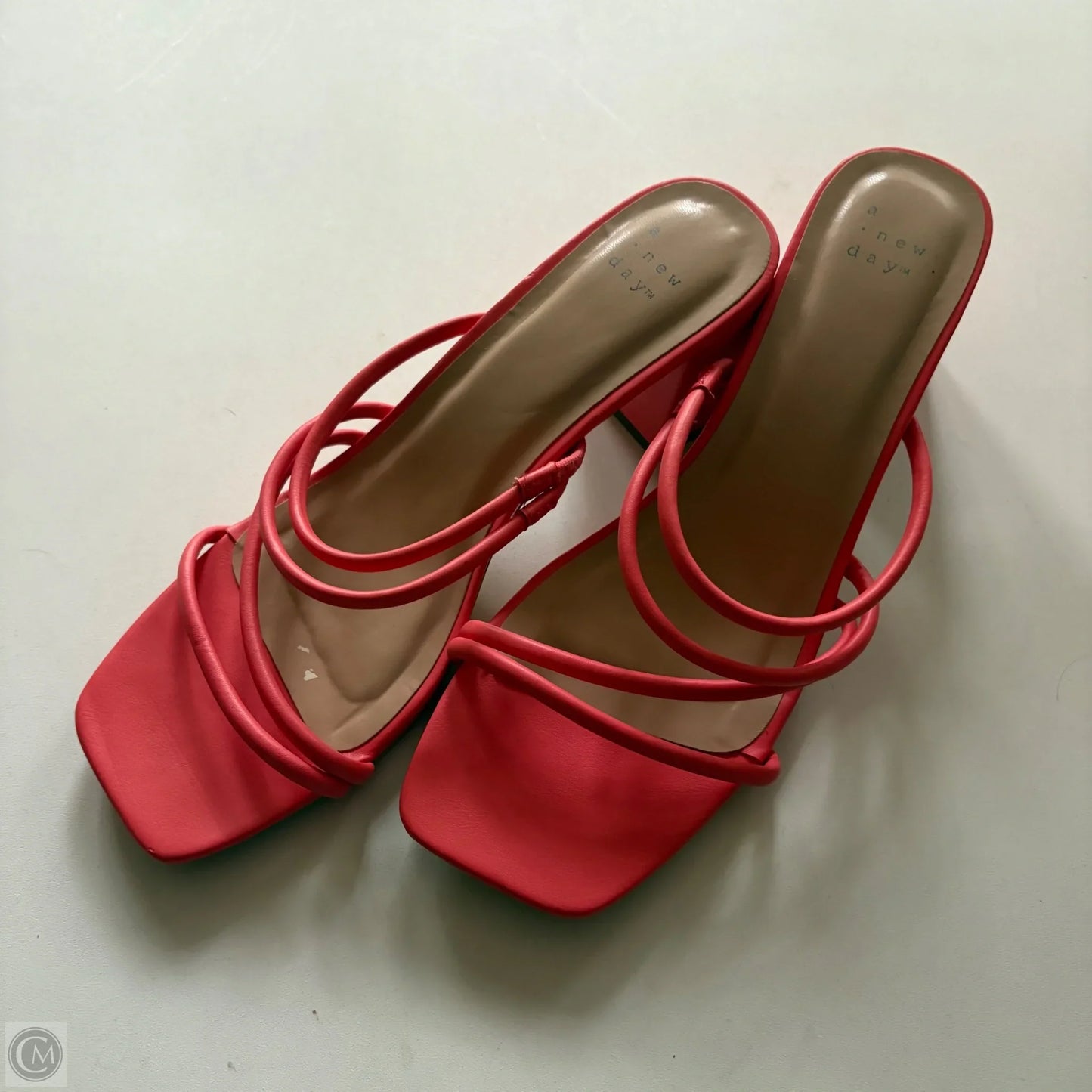 Sandals Heels Block By A New Day In Orange, Size: 10