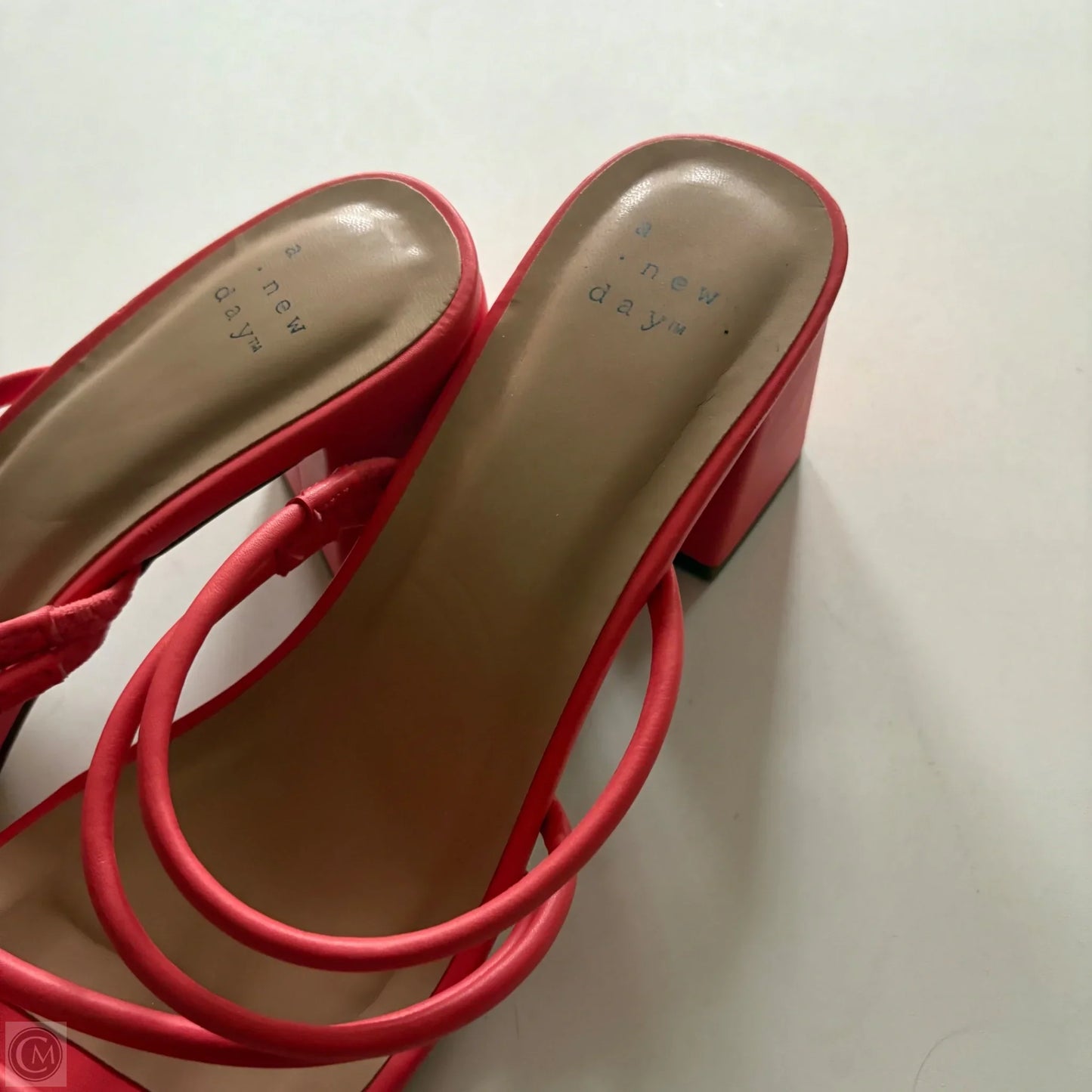 Sandals Heels Block By A New Day In Orange, Size: 10