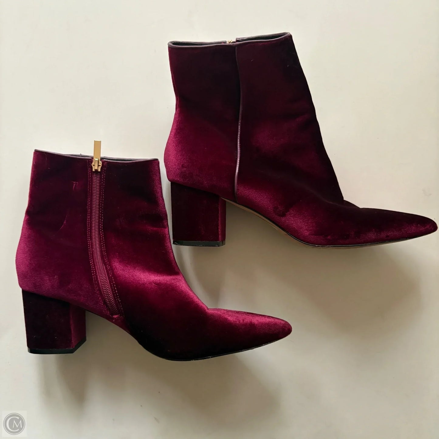Boots Ankle Heels By Steve Madden In Maroon, Size: 9.5