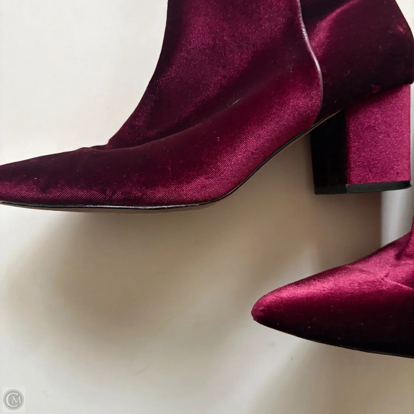 Boots Ankle Heels By Steve Madden In Maroon, Size: 9.5