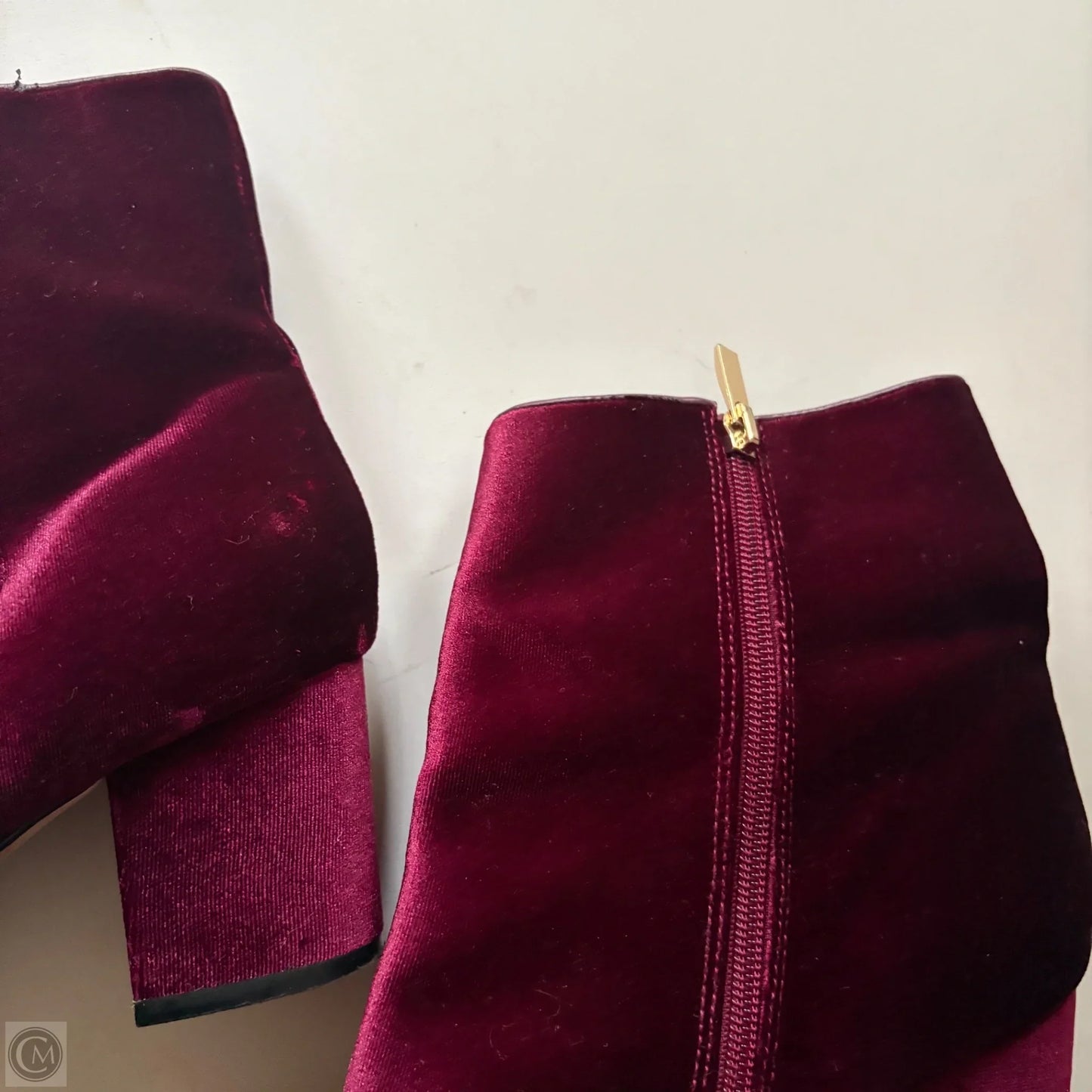 Boots Ankle Heels By Steve Madden In Maroon, Size: 9.5