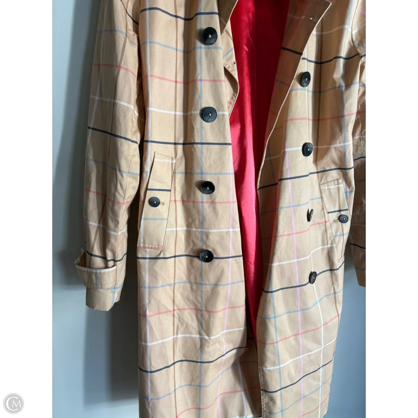 Coat Raincoat By Crown And Ivy In Plaid Pattern, Size: M