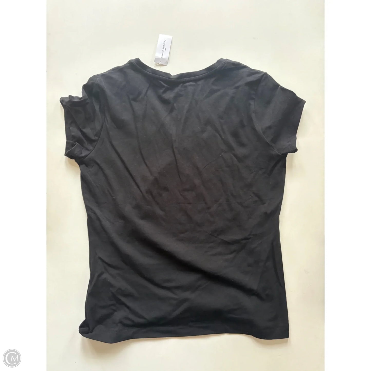 Top Short Sleeve By Banana Republic In Black, Size: S