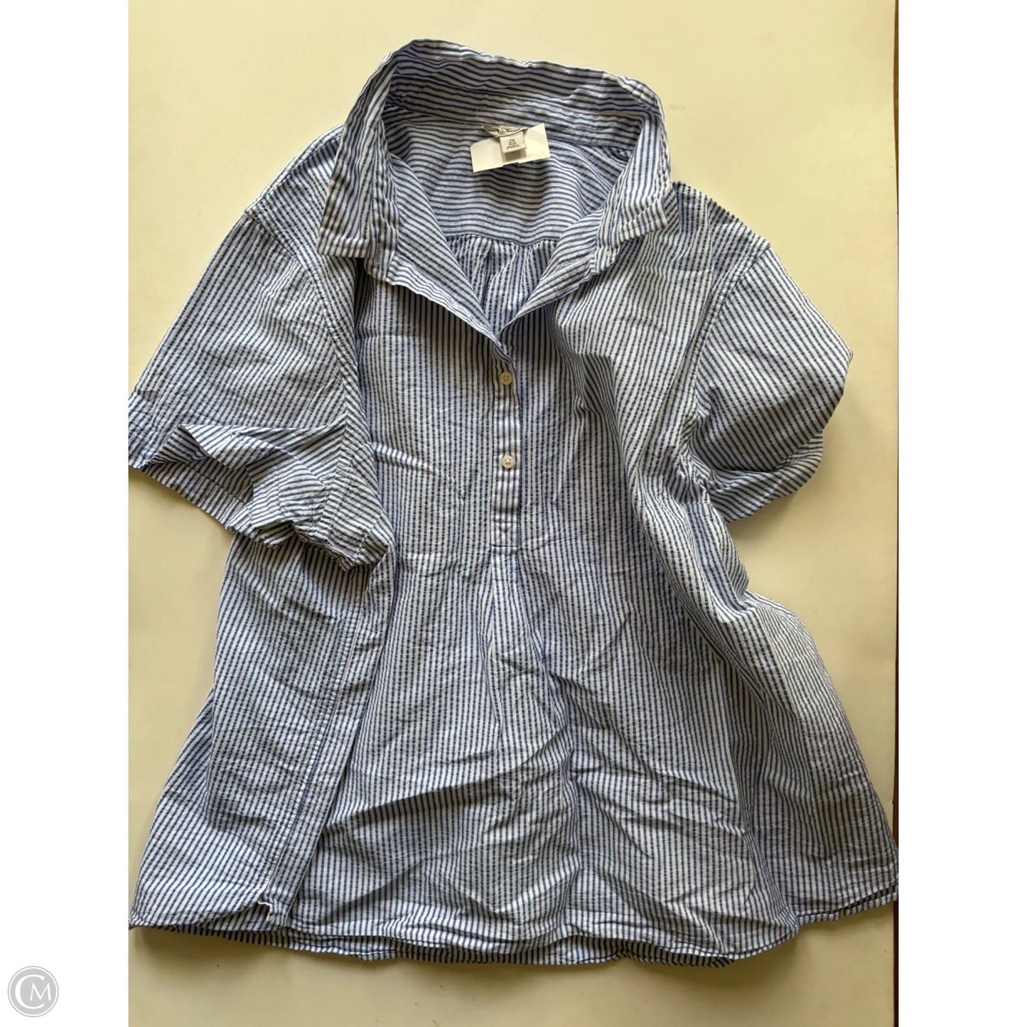 Top Short Sleeve By L.l. Bean In Striped Pattern, Size: 2x