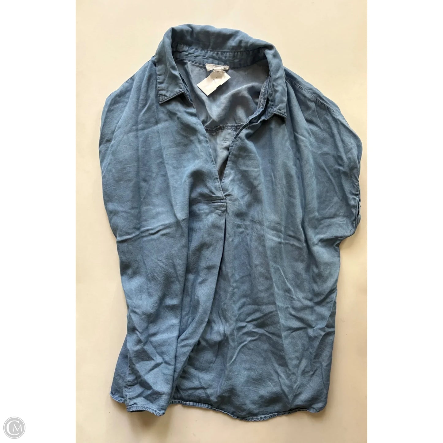 Blouse Short Sleeve By Perch In Blue, Size: 2x