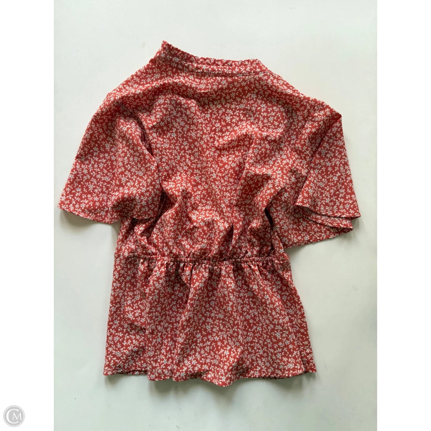 Blouse Short Sleeve By Monteau In Orange, Size: M