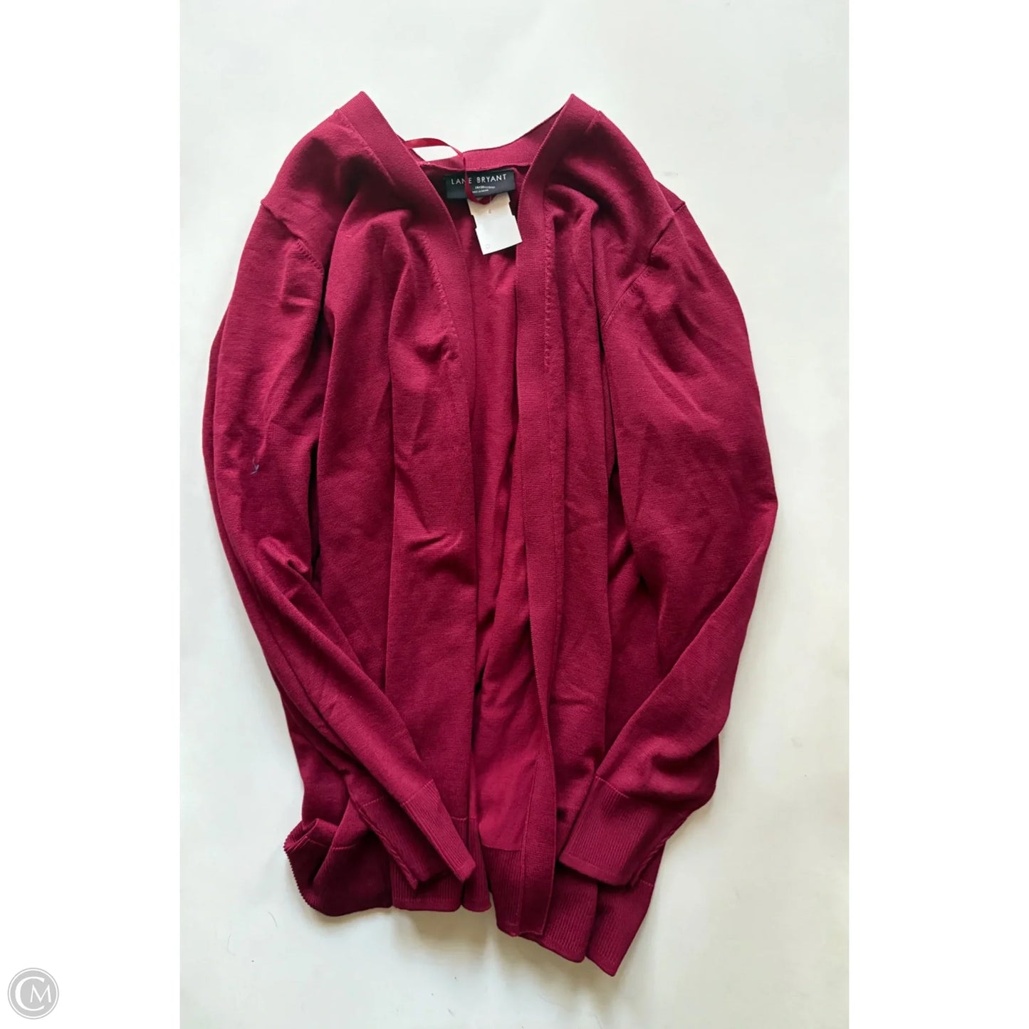 Sweater Cardigan By Lane Bryant In Maroon, Size: 1x