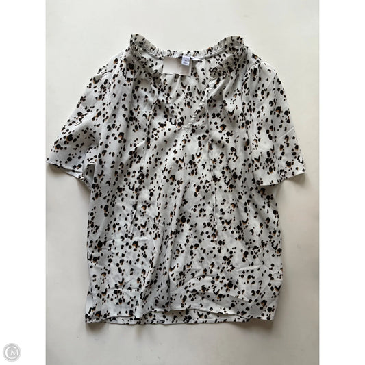Blouse Short Sleeve By Nine West Apparel In Animal Print, Size: M