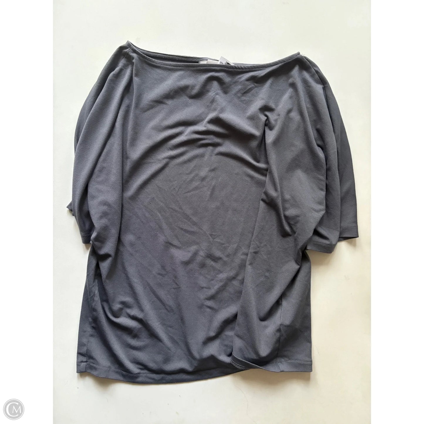 Blouse Short Sleeve By H&m In Grey, Size: S