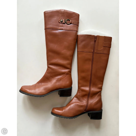 Boots Knee Heels By Anne Klein In Brown, Size: 9.5