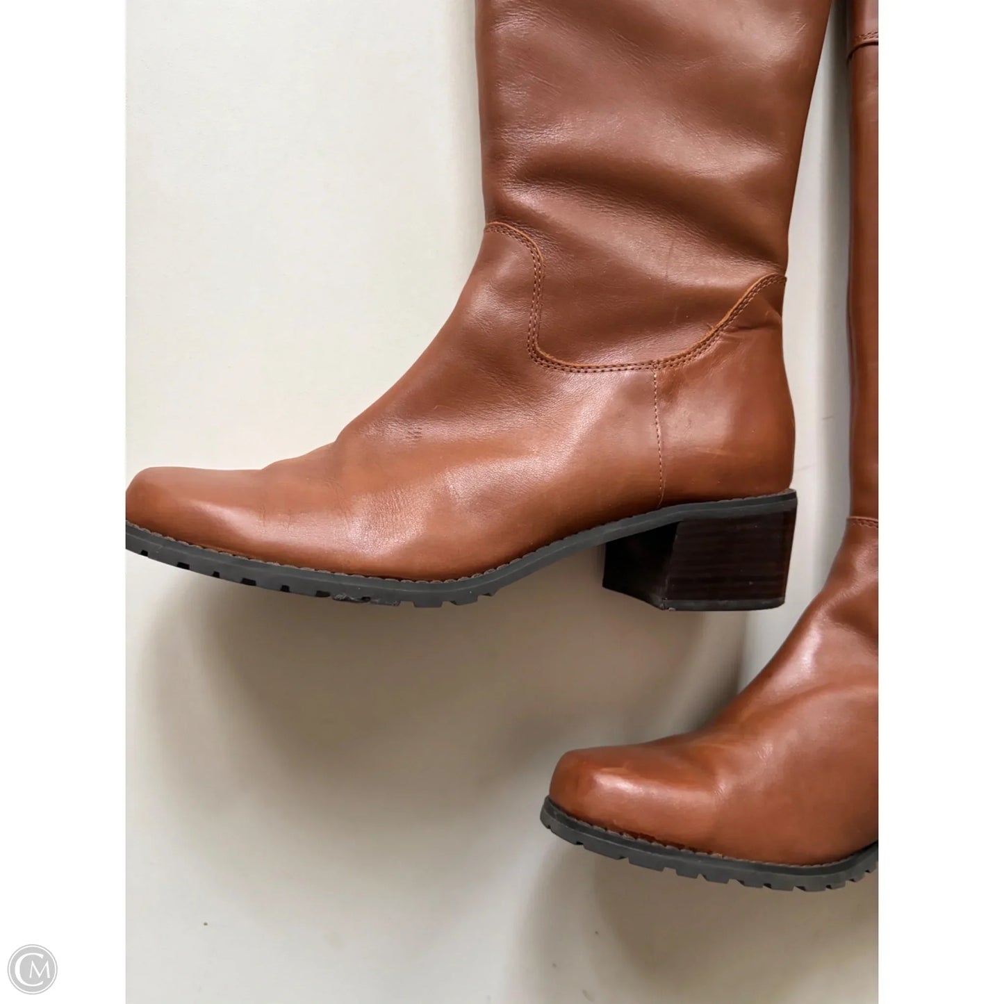 Boots Knee Heels By Anne Klein In Brown, Size: 9.5