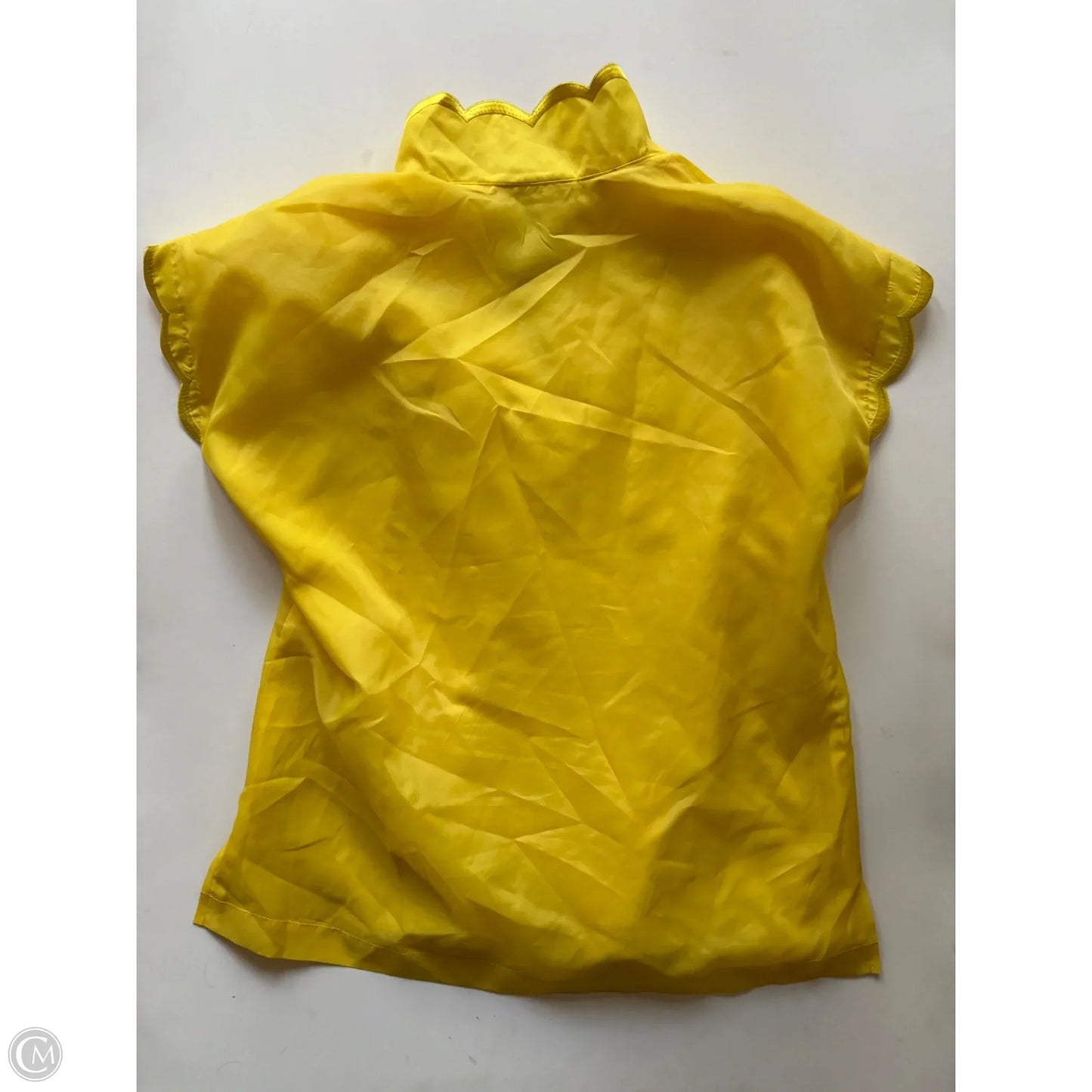 Blouse Short Sleeve By Emily Mcarther In Yellow, Size: Xs