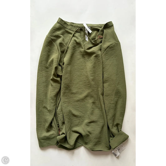 Blouse Long Sleeve By Ny Collection In Green, Size: 1x