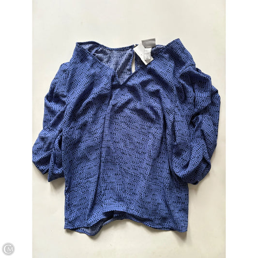 Blouse Short Sleeve By Ava & Viv In Blue, Size: 1x