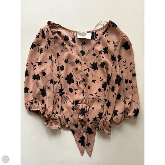 Blouse Long Sleeve By Sienna Sky In Brown, Size: M