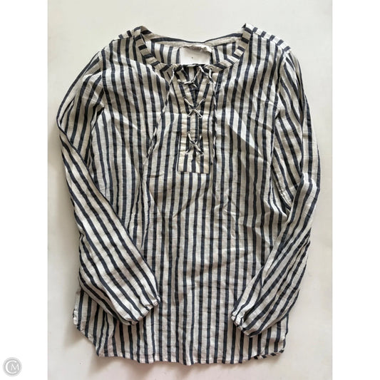 Top Long Sleeve By Loft In Striped Pattern, Size: M