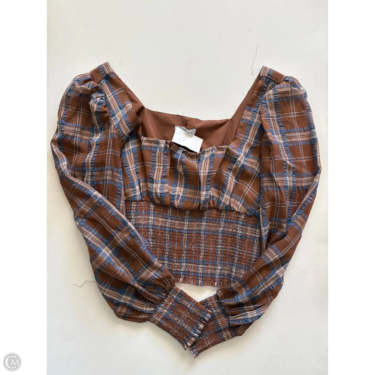 Top Long Sleeve By Gianni Bini In Plaid Pattern, Size: S