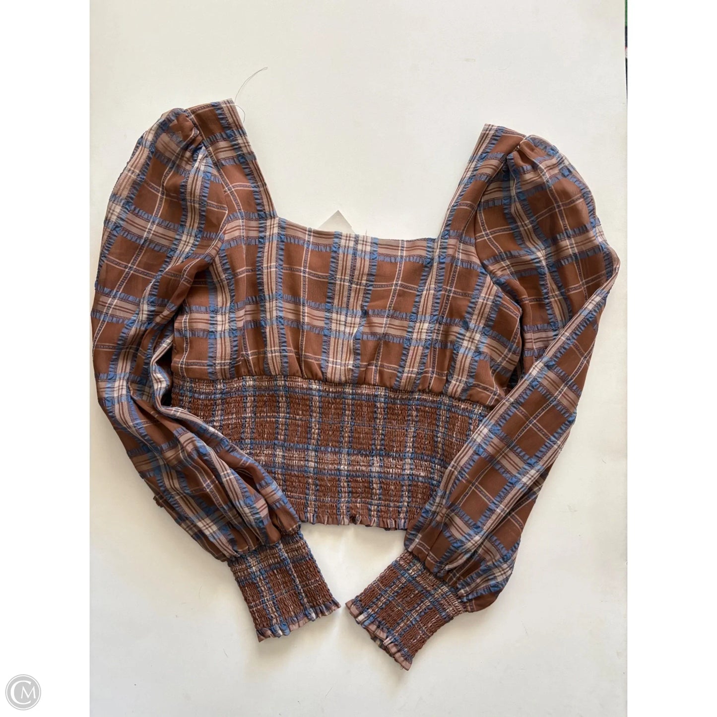 Top Long Sleeve By Gianni Bini In Plaid Pattern, Size: S