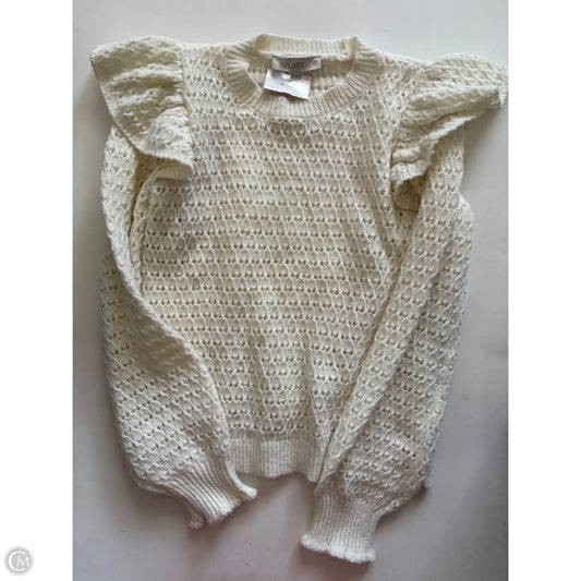 Sweater By Loft In Cream, Size: M