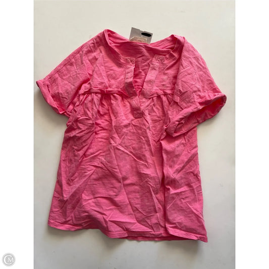 Top Short Sleeve By New In In Pink, Size: L