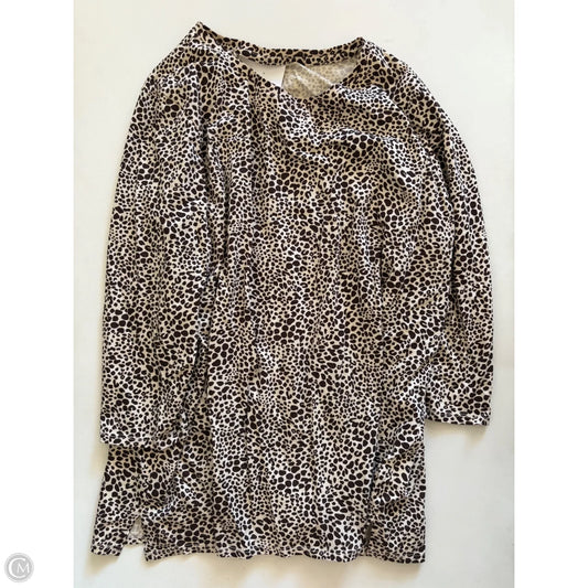 Top Long Sleeve By Lands End In Animal Print, Size: Xl