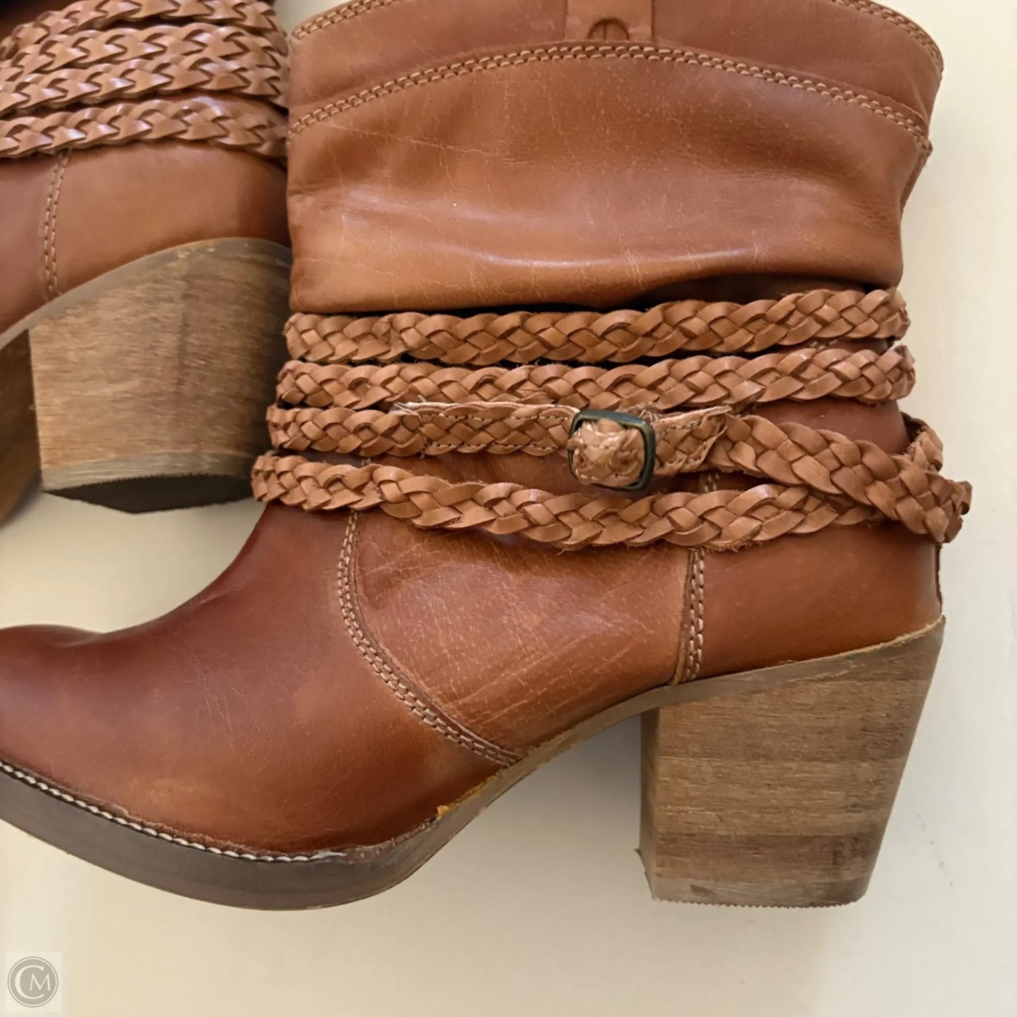 Boots Ankle Heels By Dingo In Brown, Size: 8