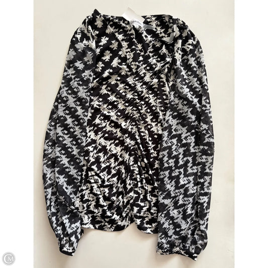 Blouse Long Sleeve By Calvin Klein In Black, Size: L