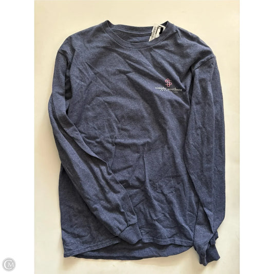 Top Long Sleeve By Simply Southern In Navy, Size: M
