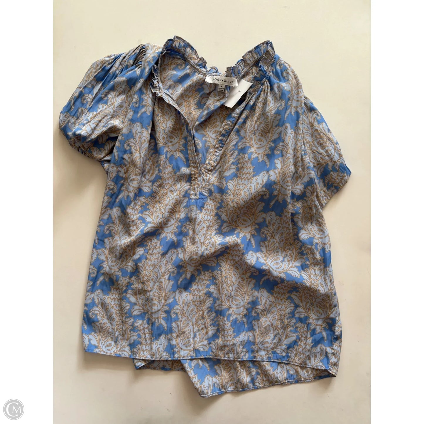 Blouse Long Sleeve By Rose And Olive In Blue, Size: M