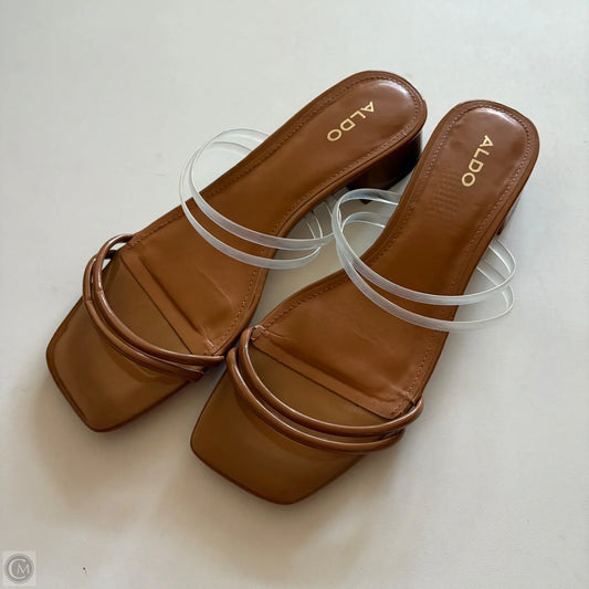 Sandals Heels Block By Aldo In Brown, Size: 9