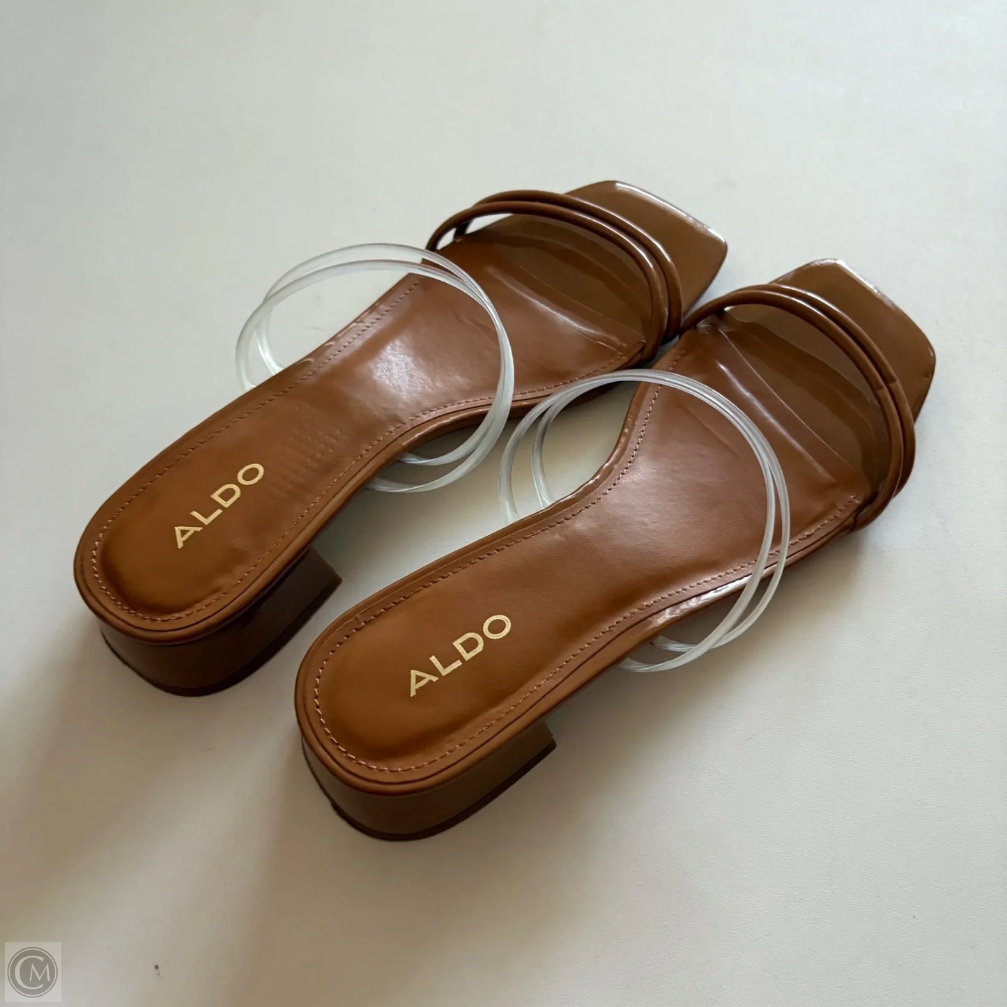 Sandals Heels Block By Aldo In Brown, Size: 9