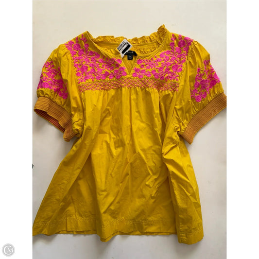 Top Short Sleeve By J. Crew In Yellow, Size: 2x