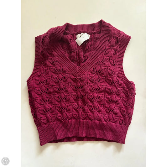 Vest Sweater By Loft In Maroon, Size: L