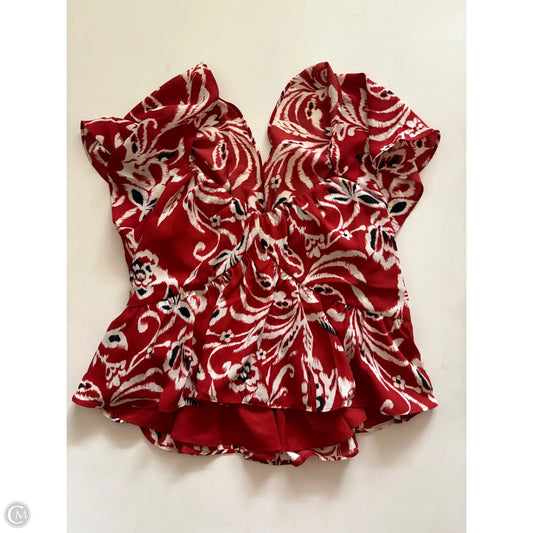 Blouse Short Sleeve By Express In Brown, Size: M