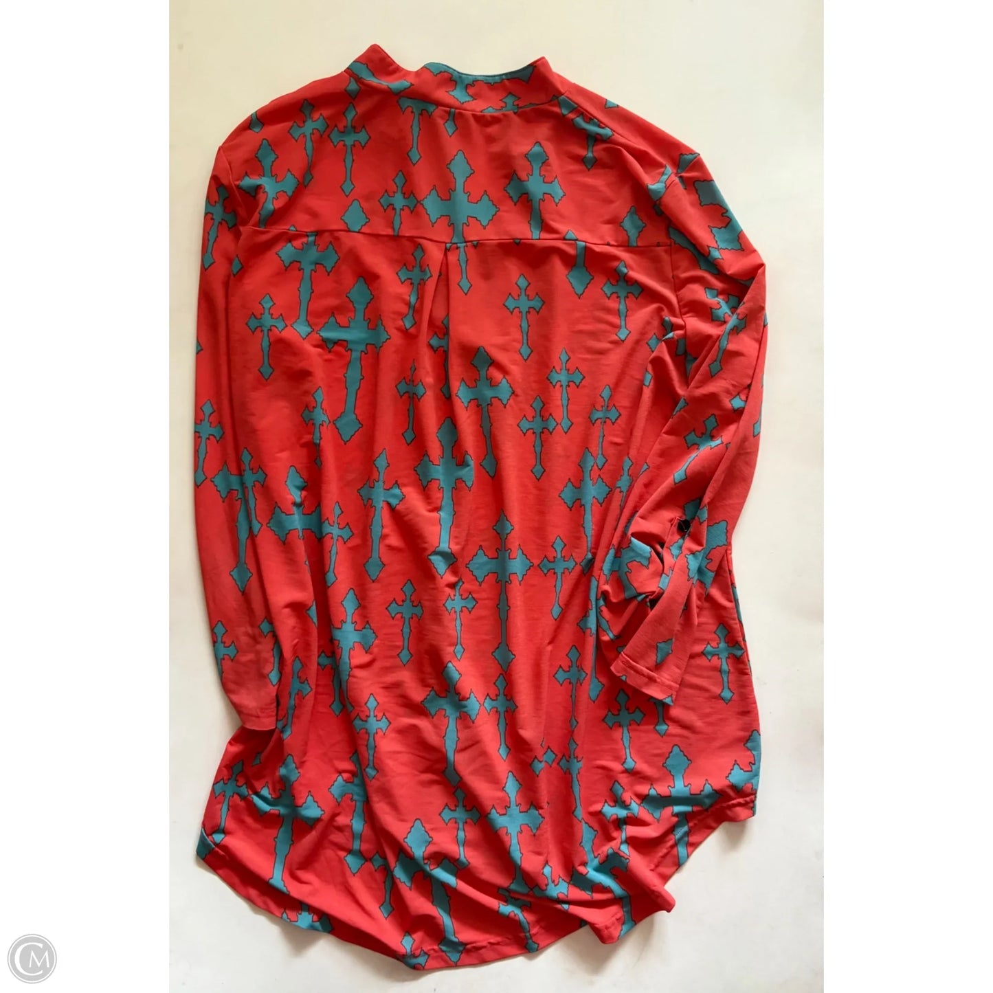 Blouse Long Sleeve By Cow Girl In Orange, Size: 3x