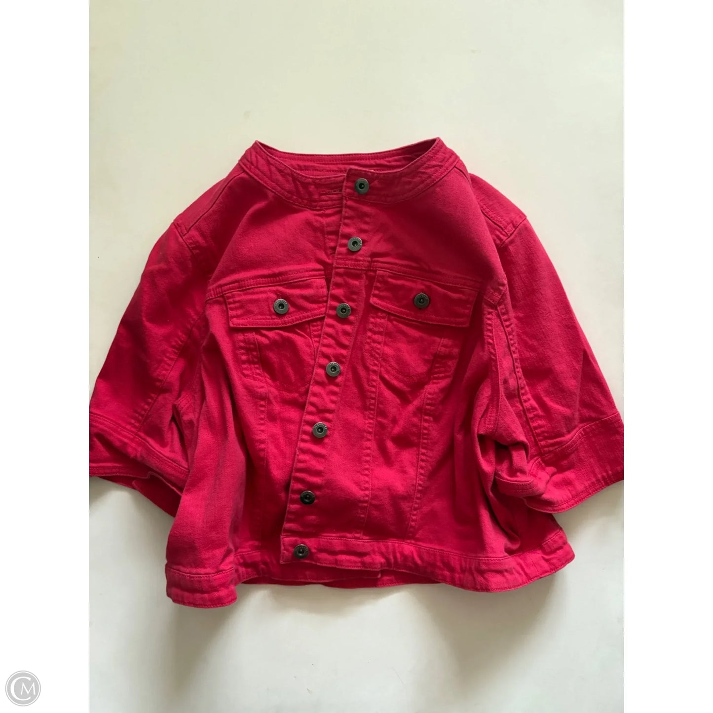 Jacket Denim By One World In Red, Size: 2x