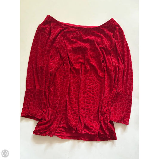 Blouse Long Sleeve By Talbots In Red, Size: Xl