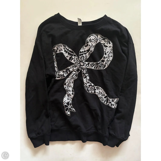 Sweatshirt Crewneck By Cato In Black, Size: M