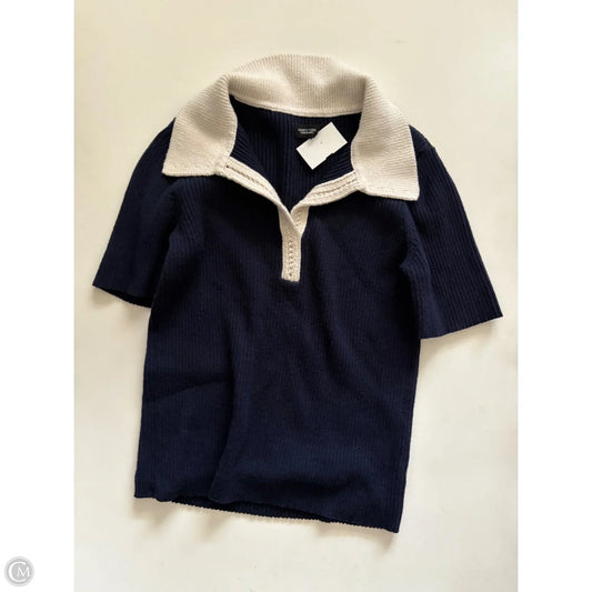 Sweater Short Sleeve By Simply Vera In Navy, Size: L