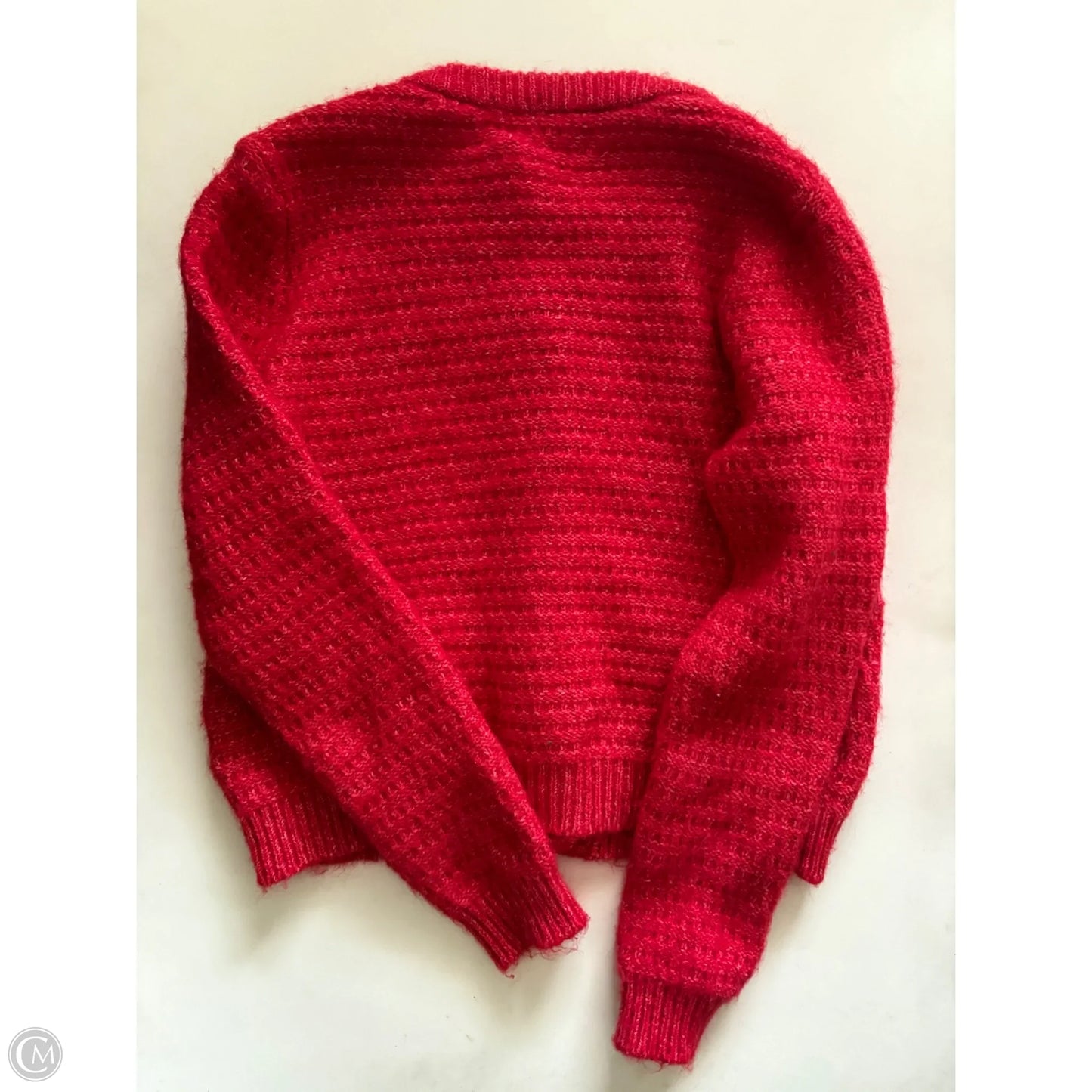 Sweater Cardigan By Loft In Red, Size: L