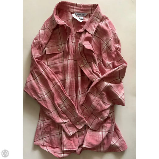 Top Long Sleeve By Old Navy In Plaid Pattern, Size: 2x