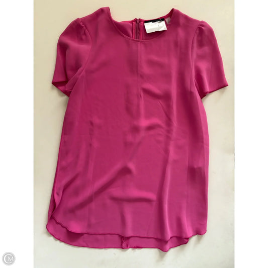 Blouse Short Sleeve By Tahari In Pink, Size: Xs