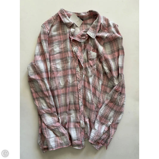 Top Long Sleeve By Staccato In Plaid Pattern, Size: L