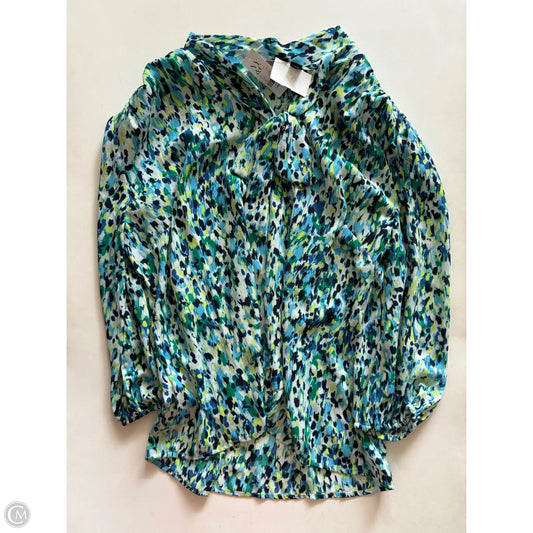 Blouse Long Sleeve By New York And Co In Multi-colored, Size: L