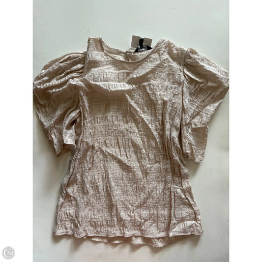 Blouse Short Sleeve By Express In Cream, Size: L