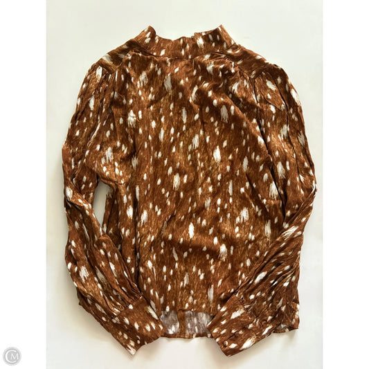 Top Long Sleeve By Express In Brown, Size: M