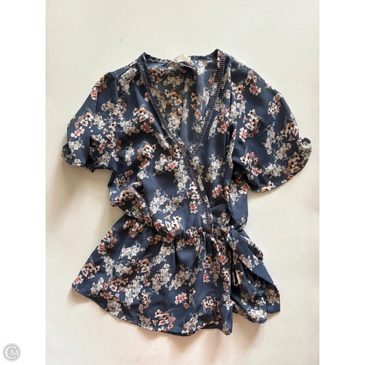 Blouse Short Sleeve By Sienna Sky In Floral Print, Size: Xs